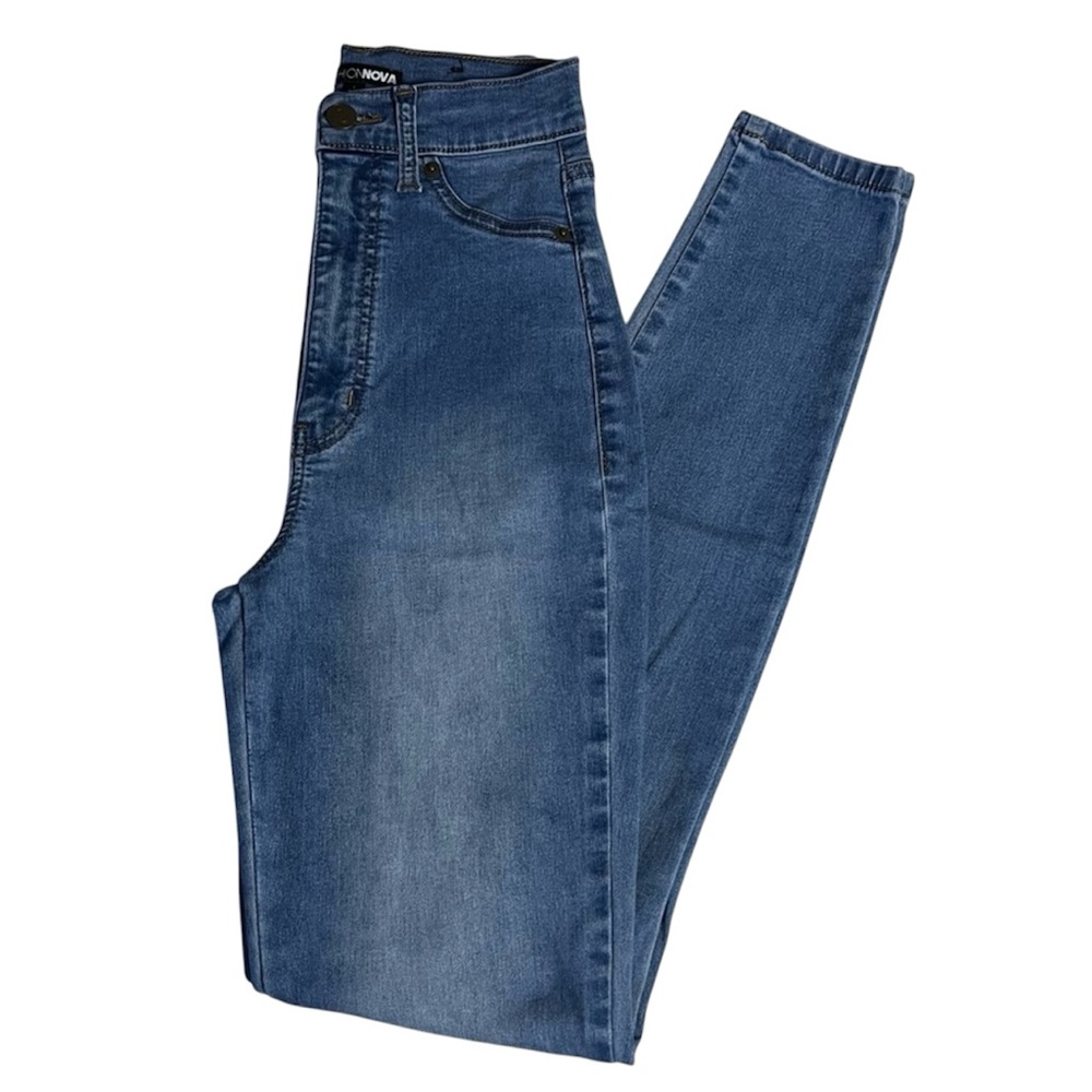 Fashion Nova Flex Game Strong Super High Rise Skinny Jeans - 1, Medium Wash